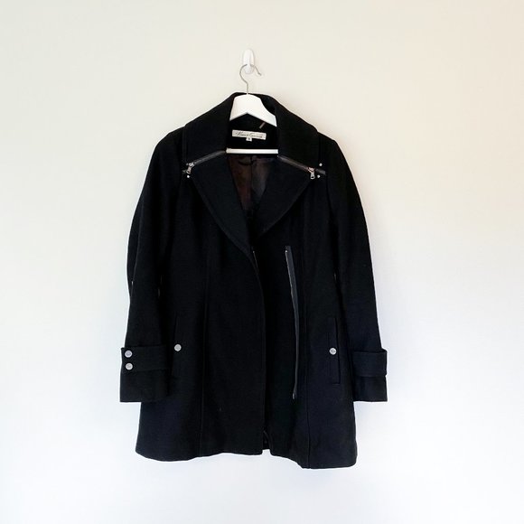 Kenneth Cole Women's Black Pea Coat - Picture 1 of 6